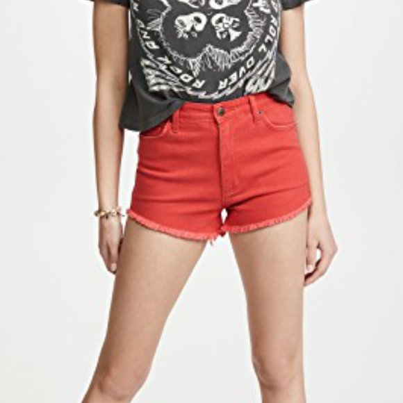 LEE Vintage Modern Red Denim High Rise Jean Shorts - Picture 4 of 11